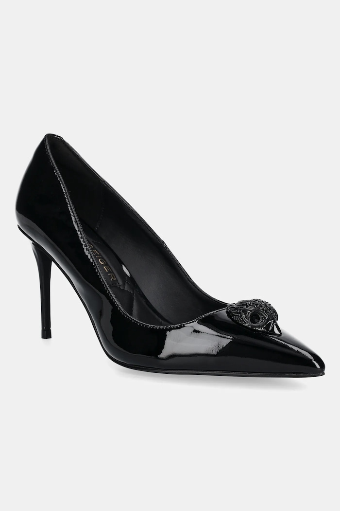 Kožené lodičky Kurt Geiger London Belgravia Eagle Court ostrá čierna 3939900109.BLACK