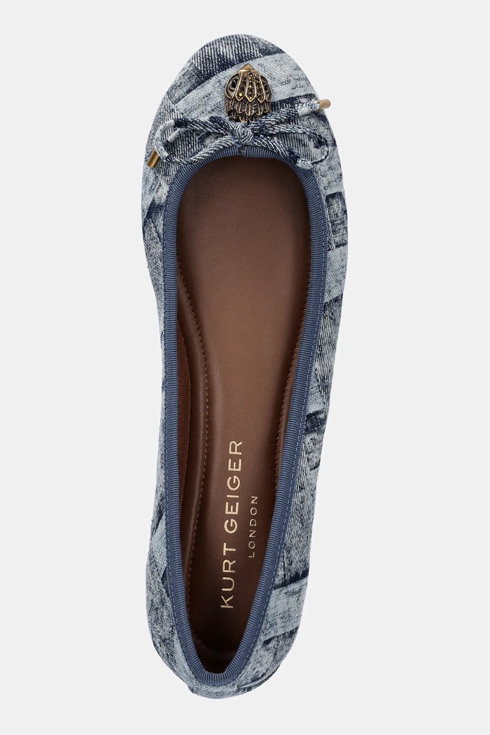 Baleriny Eagle Ballerina Kurt Geiger London 9790688669.DENIM niebieski