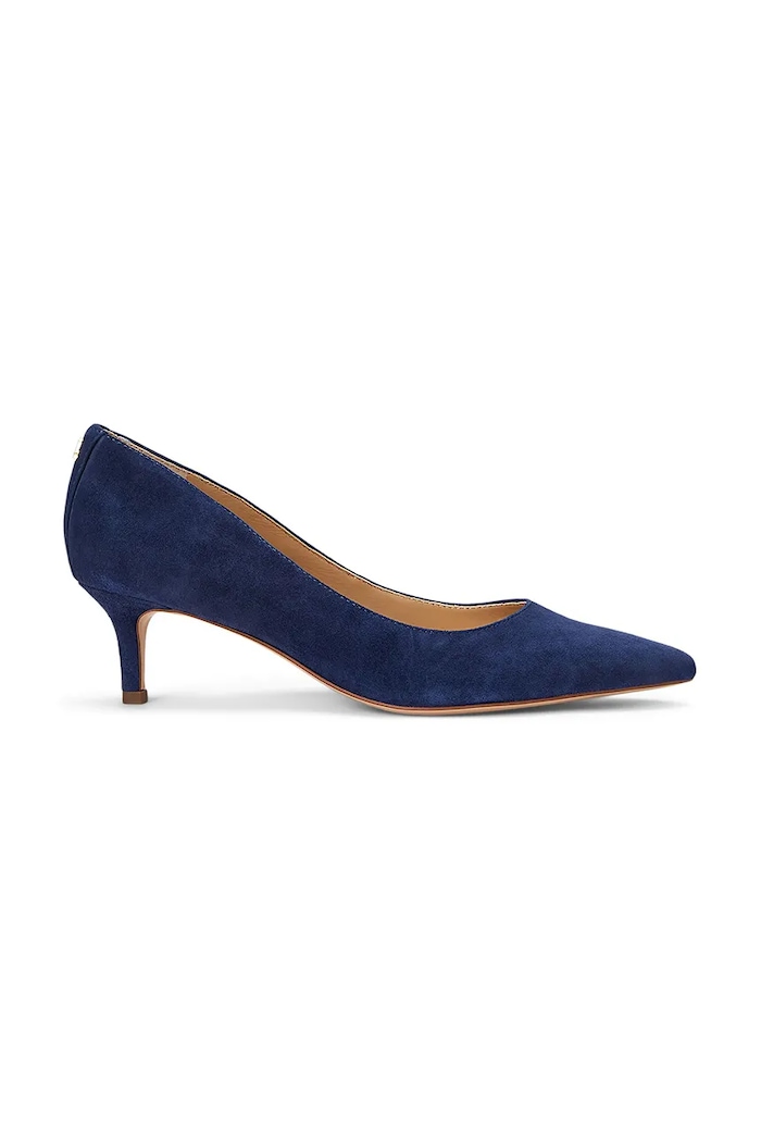 Semišové lodičky Lauren Ralph Lauren Adrienne ihličkový tmavomodrá 802755524010.410