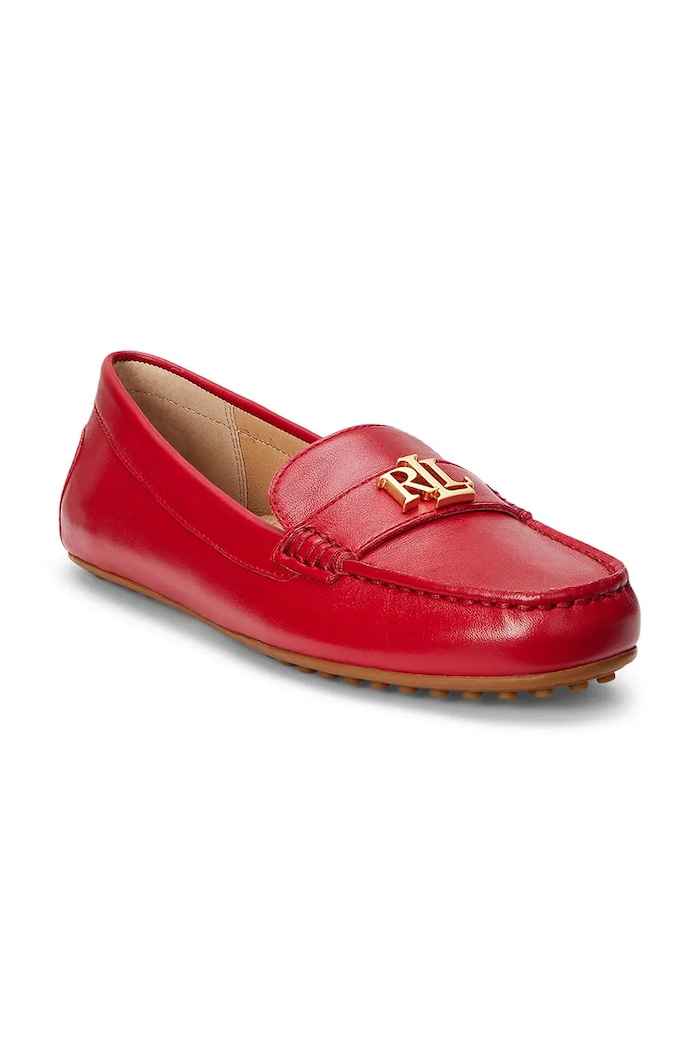 Lauren Ralph Lauren mokasíny dámske kožené Barnsbury 802852847021.600 červená SS26
