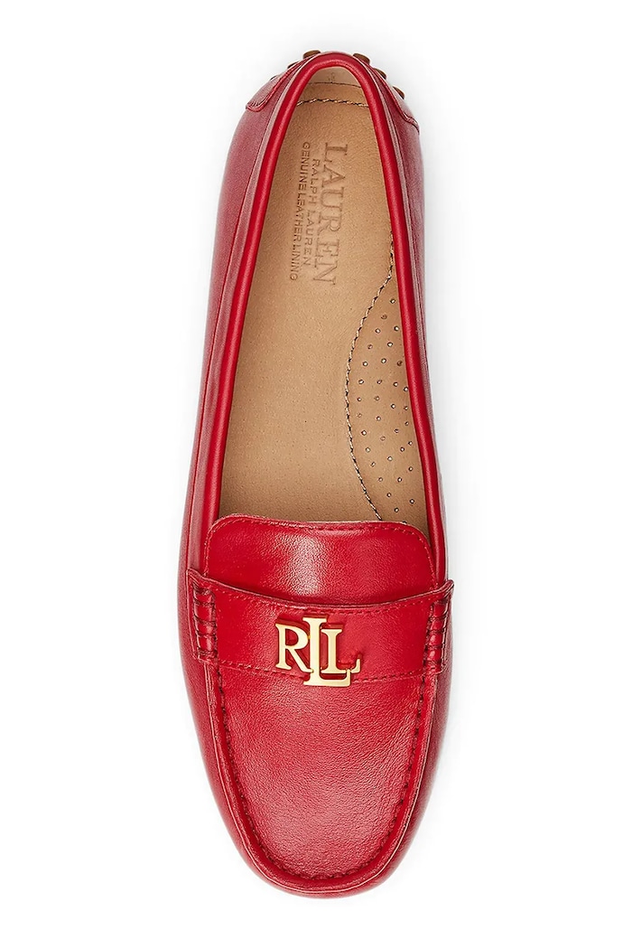 Obuv Lauren Ralph Lauren mokasíny dámske kožené Barnsbury 802852847021.600 červená