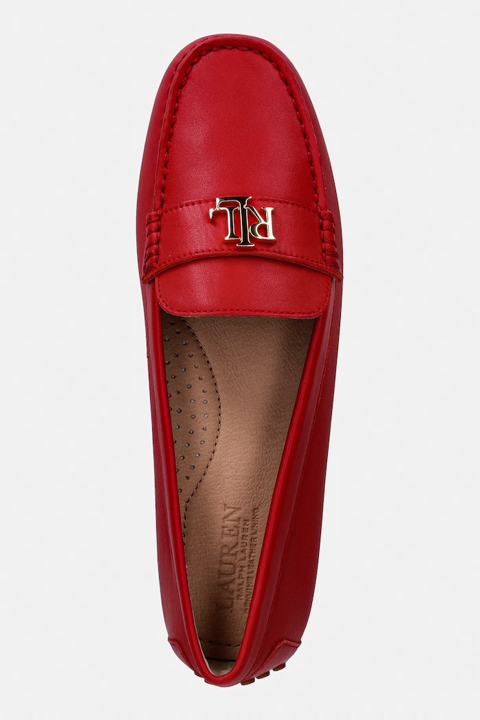 Lauren Ralph Lauren dámske kožené mokasíny Barnsbury červená 802852847021.600