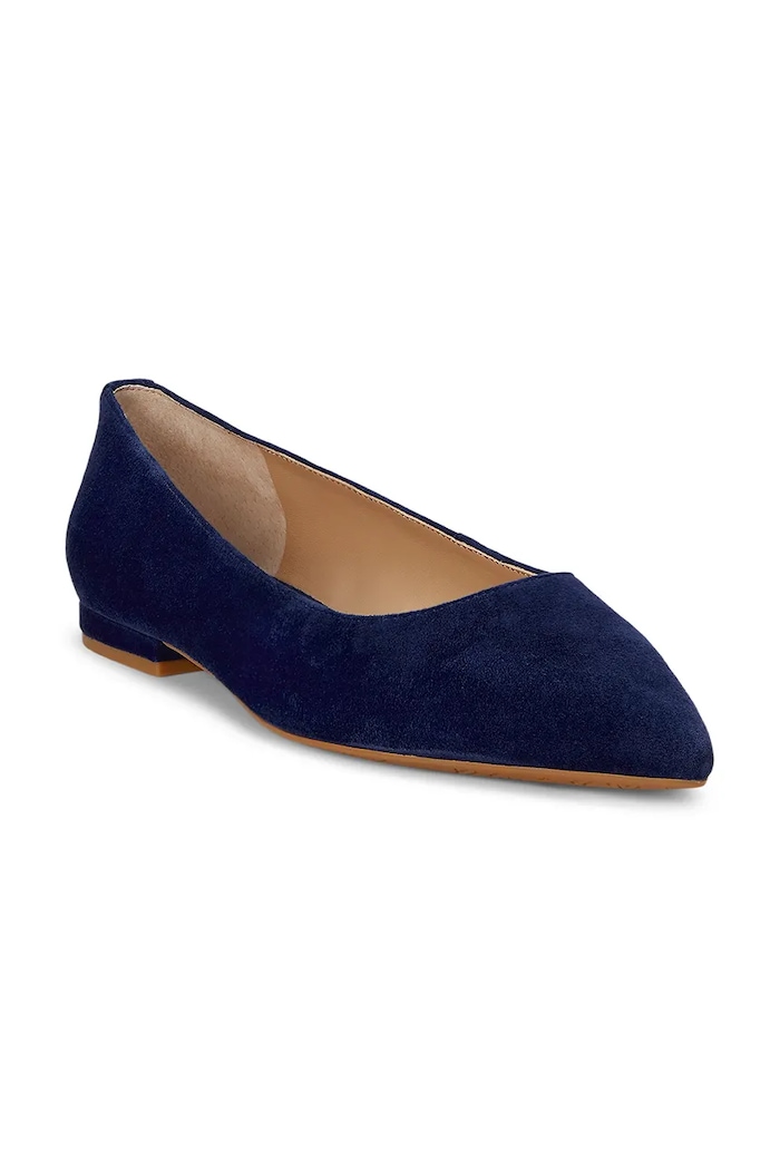 Велурени балеринки Lauren Ralph Lauren Londyn 802871265006.410 тъмносин SS26