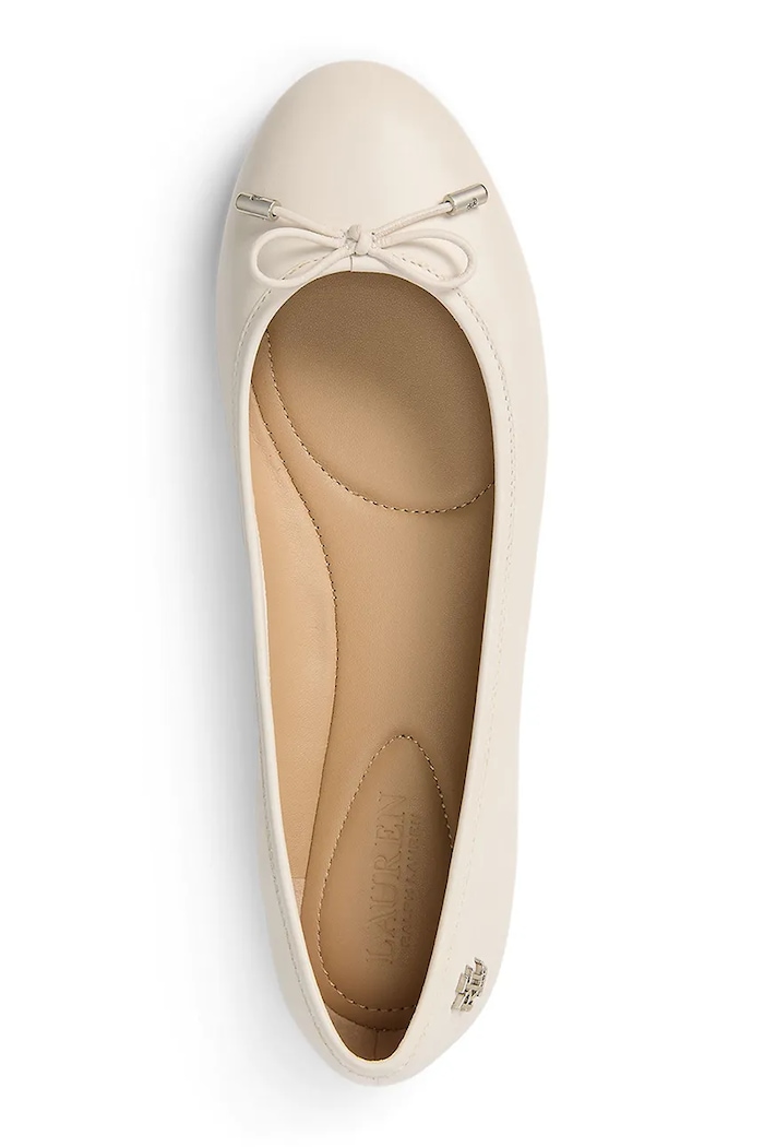Încălțăminte Lauren Ralph Lauren balerini de piele Jayna 802940728006.100 bej