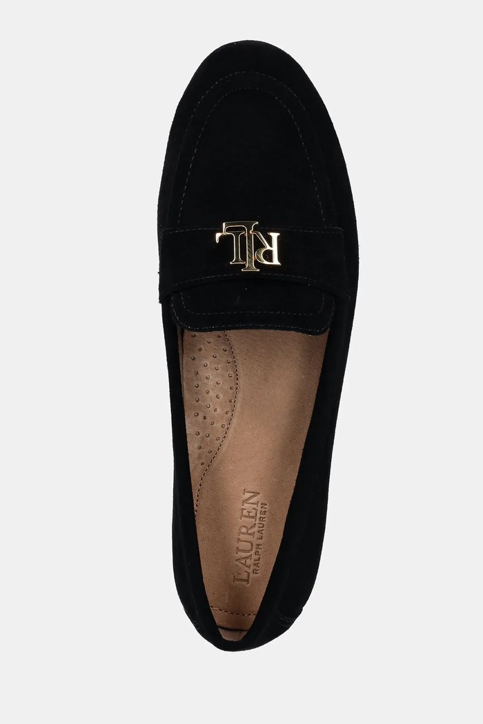 Semišové mokasíny Lauren Ralph Lauren Averi III černá 802946809005.001