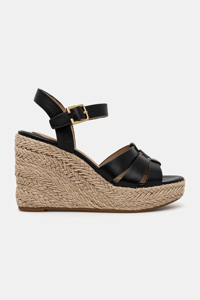 Kožené sandály Lauren Ralph Lauren Soffia Espdr 802953961002.001 černá SS25