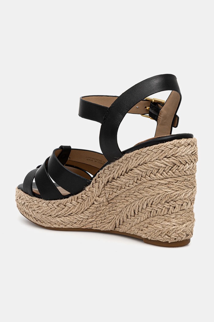 Boty Kožené sandály Lauren Ralph Lauren Soffia Espdr 802953961002.001 černá
