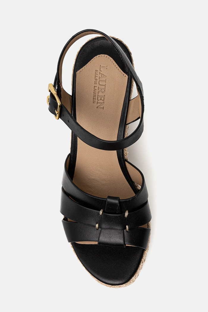 Kožené sandály Lauren Ralph Lauren Soffia Espdr 802953961002.001 černá