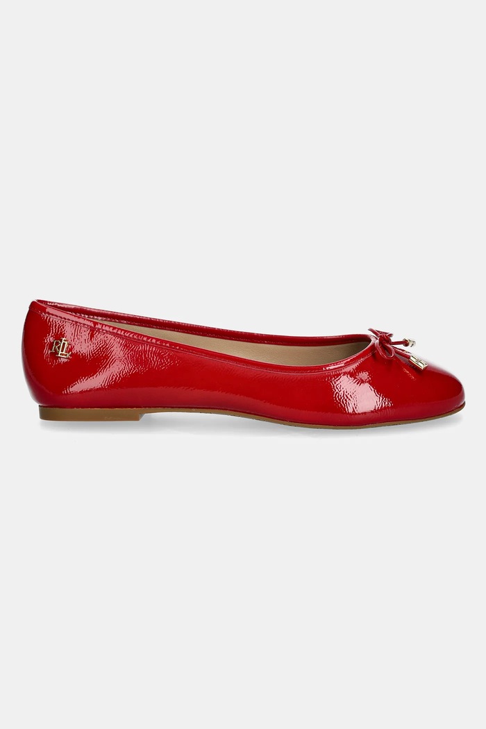 Kožené baleríny Lauren Ralph Lauren Jayna 802956765002.600 červená SS25