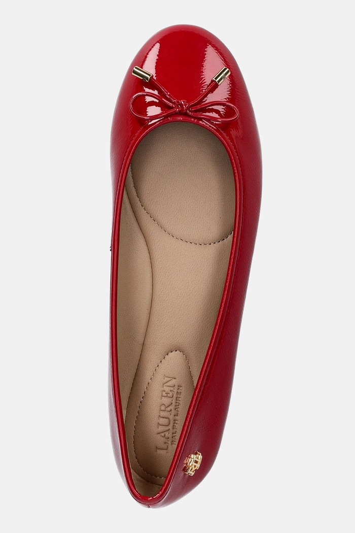 Kožené baleríny Lauren Ralph Lauren Jayna červená 802956765002.600