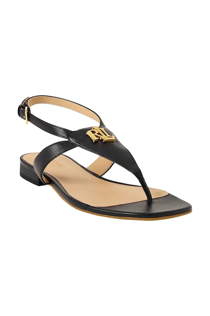 Шкіряні сандалі Lauren Ralph Lauren Everley 802959145001.001 чорний SS25