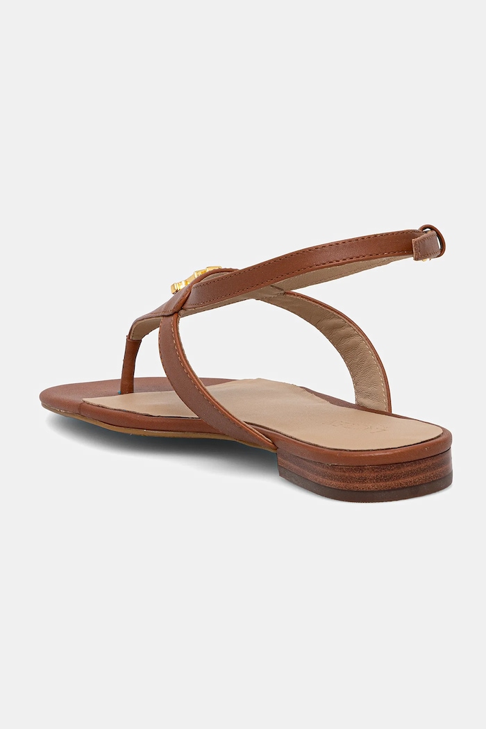 Обувки Кожени сандали Lauren Ralph Lauren Everley 802959145002.200 кафяв