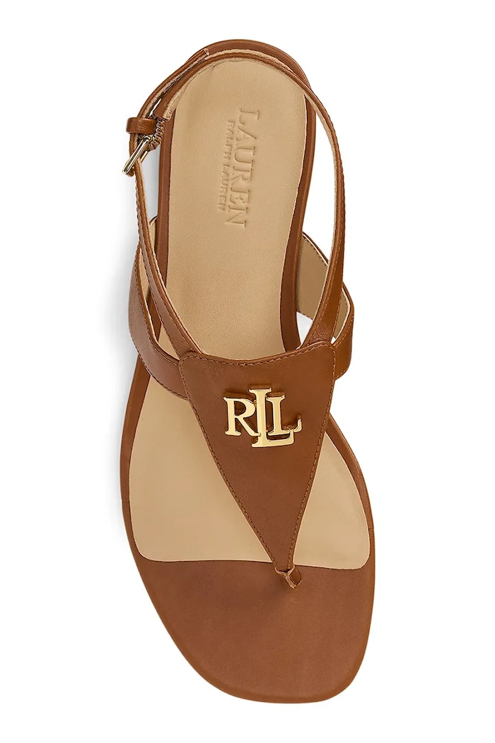 Obuv Kožené sandále Lauren Ralph Lauren Everley 802959145002.200 hnedá