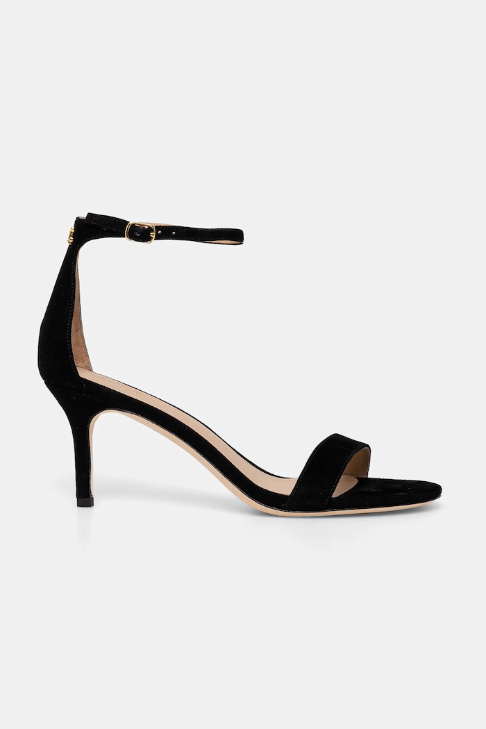 Lauren Ralph Lauren sandały zamszowe Allie Mid 802959175001.001 czarny AW25