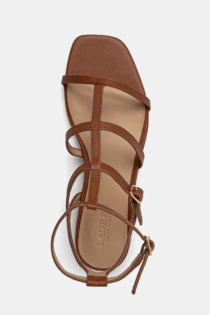 Lauren Ralph Lauren sandały skórzane Everley Gldr 802959977003.200 brązowy