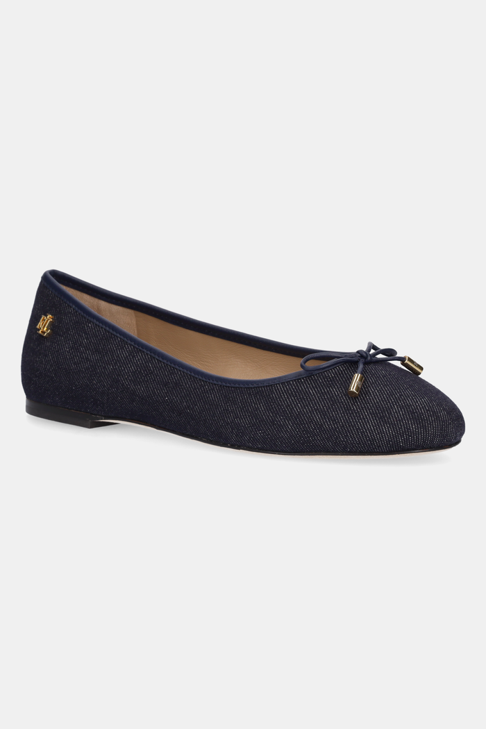 Μπαλαρίνες Lauren Ralph Lauren Jayna υφασμάτινο σκούρο μπλε 802962175001.400