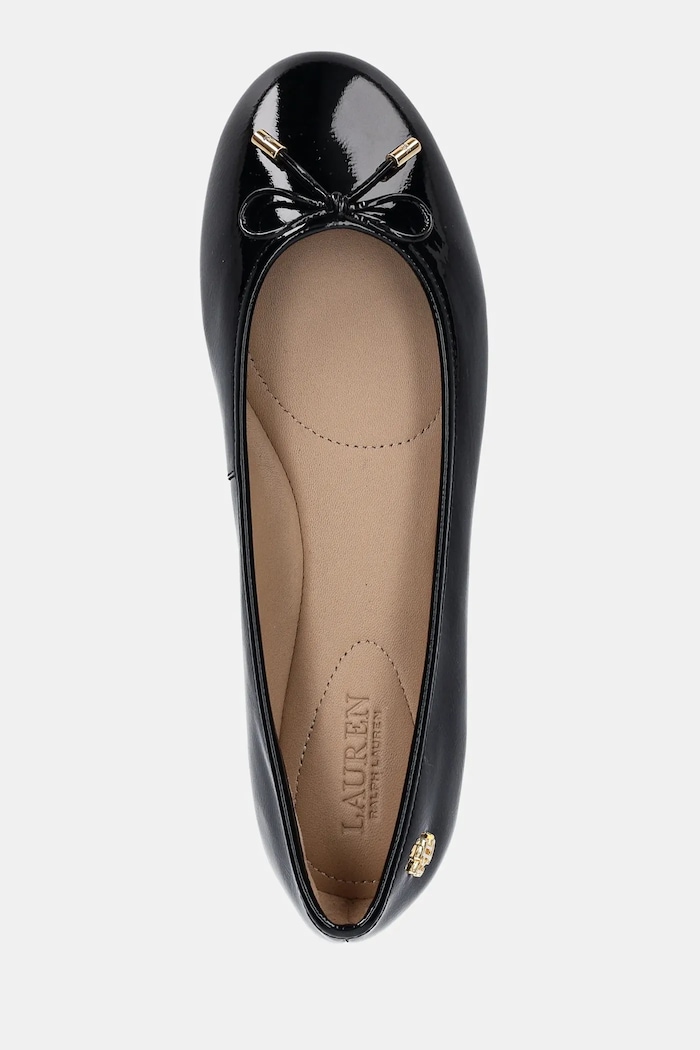 Usnjene balerinke Lauren Ralph Lauren Jayna črna 802956765001.001