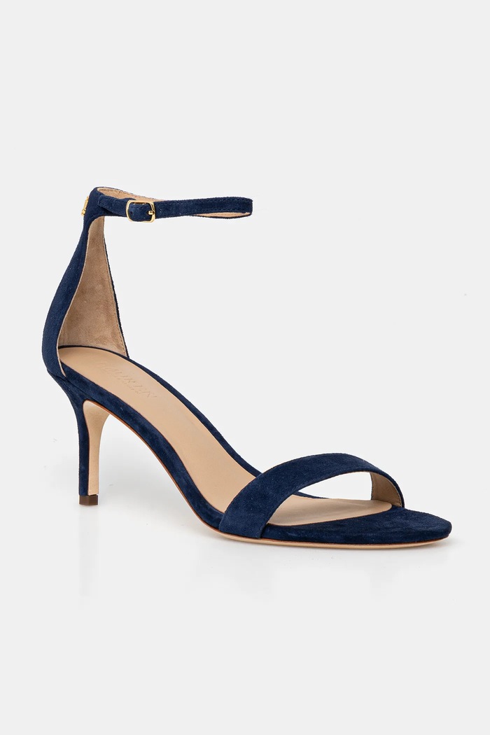 Lauren Ralph Lauren sandały zamszowe Allie Mid 5-8 cm granatowy 802959175002.410
