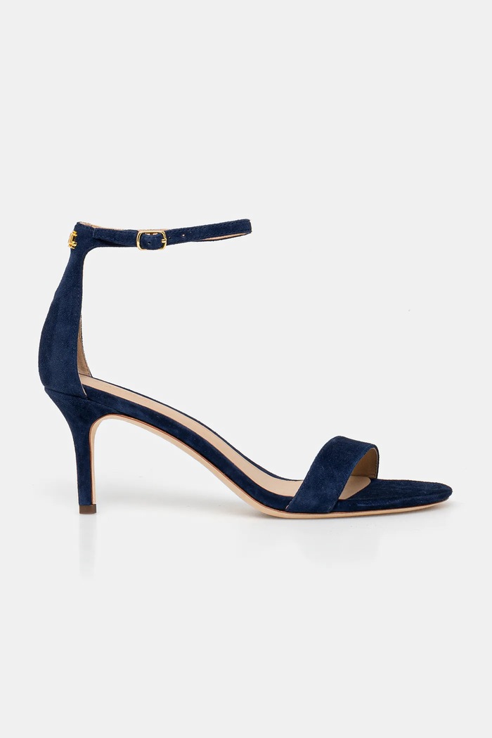Lauren Ralph Lauren sandały zamszowe Allie Mid 802959175002.410 granatowy SS25