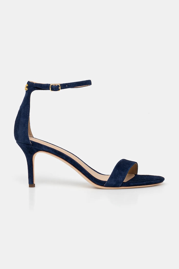 Lauren Ralph Lauren sandały zamszowe Allie Mid 802959175002.410 granatowy SS25