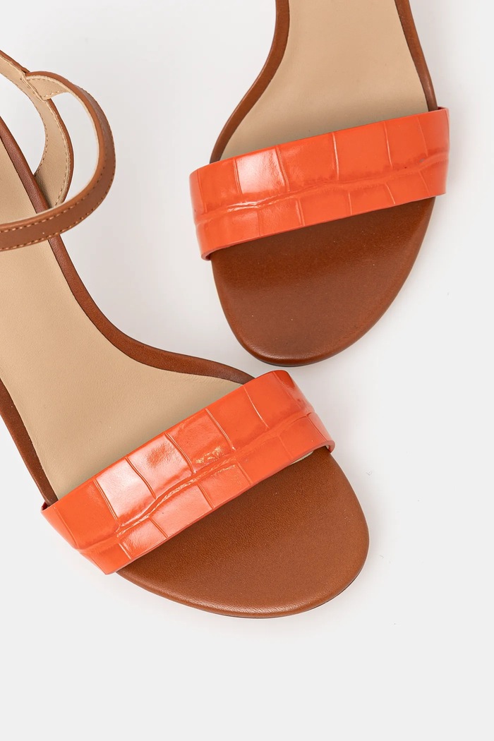 Δερμάτινα πέδιλα Lauren Ralph Lauren Gwen πορτοκαλί 802962183001.200
