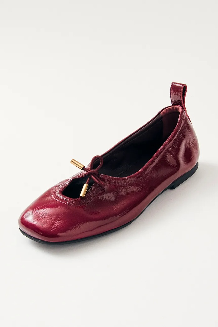 Kožené balerínky Alohas Rosalind S100776.02 burgundské SS26