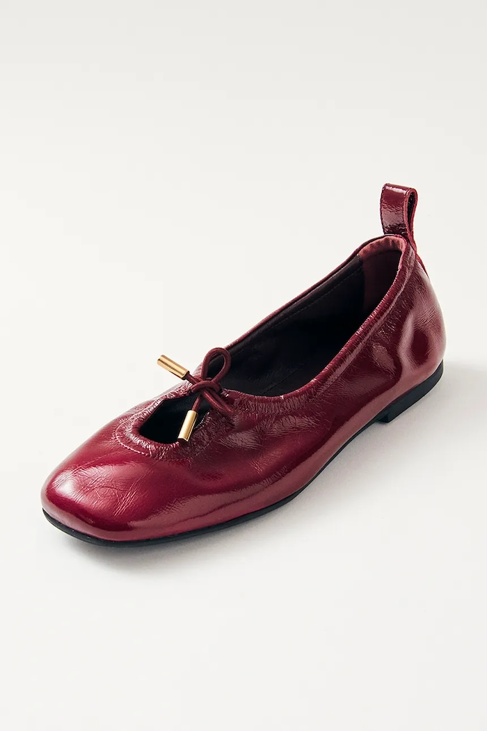 Kožené balerínky Alohas Rosalind S100776.02 burgundské SS26