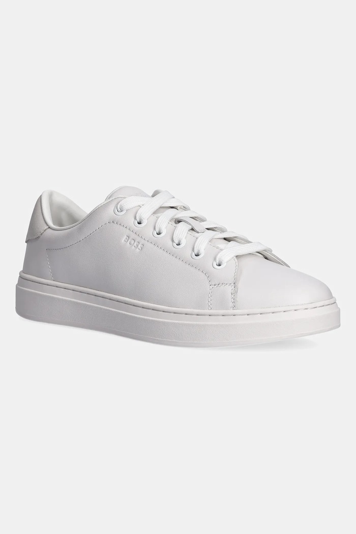 BOSS sneakersy skórzane Kieran płaska biały 50536393.100