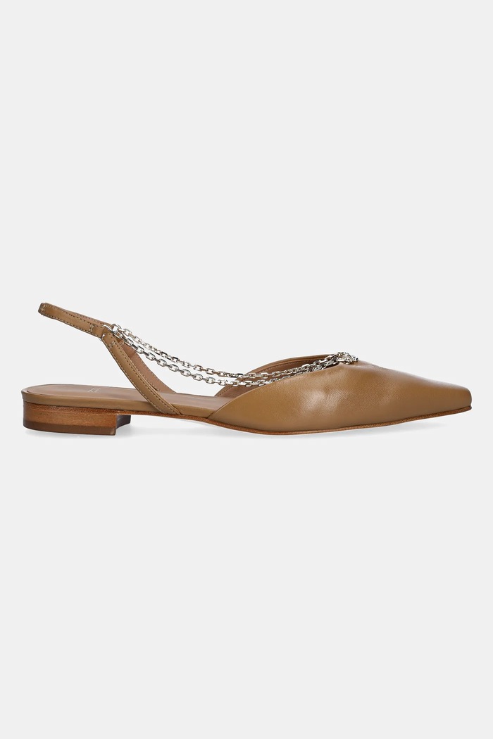 Δερμάτινες μπαλαρίνες BOSS Charlieze 50536321.260 καφέ SS25