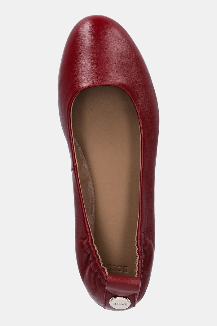 Кожени балеринки BOSS Dasy бордо 50536560.608
