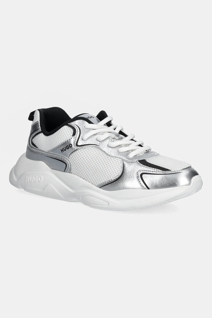 Sneakers HUGO Leon απομίμηση λείου δέρματος ασημί 50536308.111