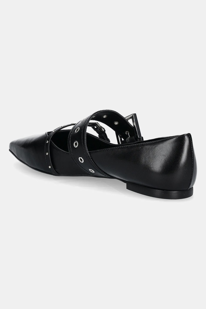 Încălțăminte HUGO balerini de piele Maridia 50536400.001 negru