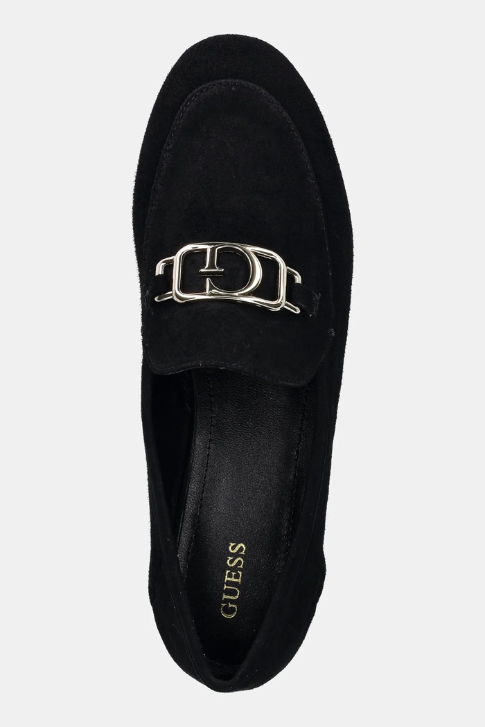 Semišové mokasíny Guess MARTYNAS černá FLPMAR.SUE14.BLACK