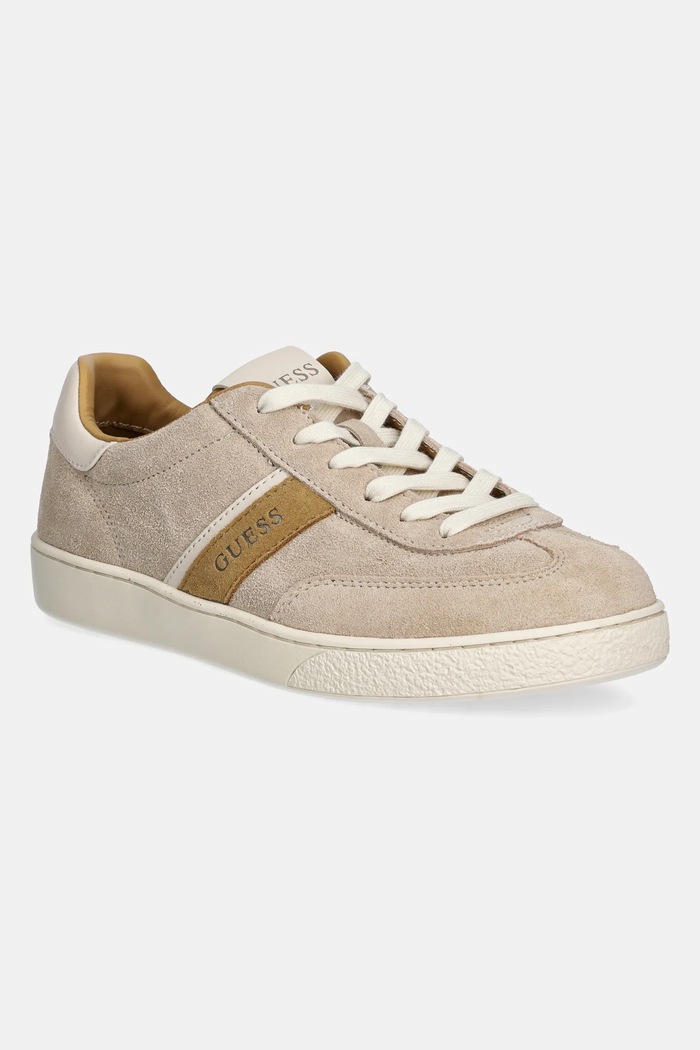 Sneakers Guess NOLINAS δέρμα σαμουά μπεζ FLPNOL.SUE12.BEIGE