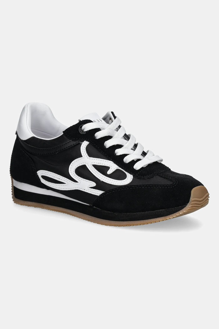 Guess sneakers SKROLL piele întoarsă negru FLPSKR.SUE12.BLACK