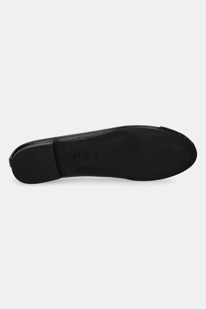 Kožené balerínky Tory Burch Cap-Toe Pave Ballet 166214.004 čierna