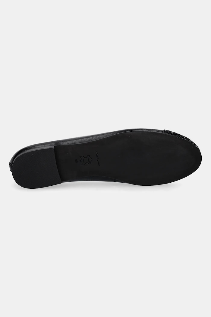 Kožené balerínky Tory Burch Cap-Toe Pave Ballet 166214.004 čierna