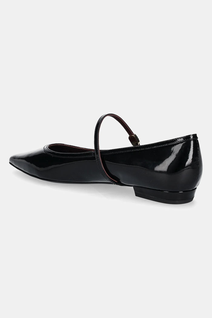 Obuwie Tory Burch Baleriny skórzane Double T Buckle Mary Jane 162764.006 czarny