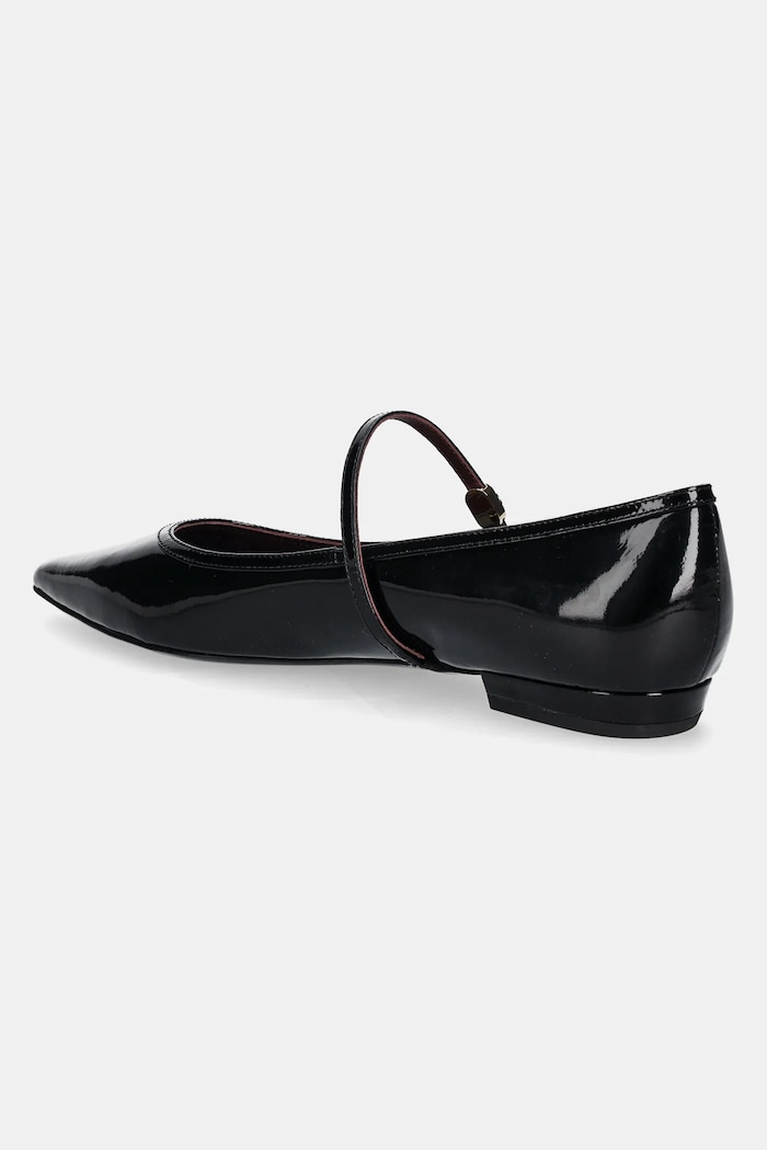 Obuwie Tory Burch Baleriny skórzane Double T Buckle Mary Jane 162764.006 czarny