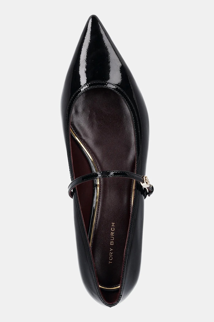 Baleriny skórzane Double T Buckle Mary Jane Tory Burch 162764.006 czarny