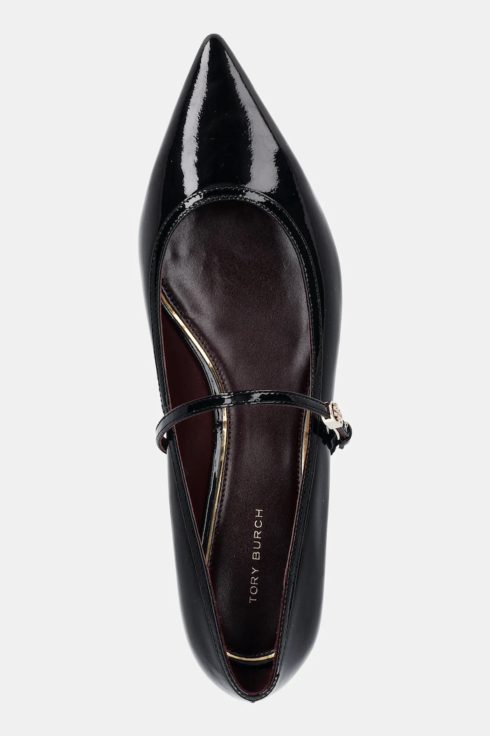 Baleriny skórzane Double T Buckle Mary Jane Tory Burch 162764.006 czarny