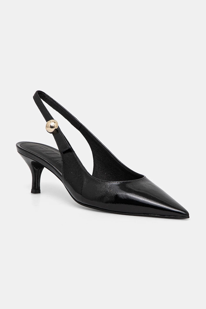 Furla Szpilki skórzane Sfera Slingback czarny YJ07SFE.Y57000.O6000