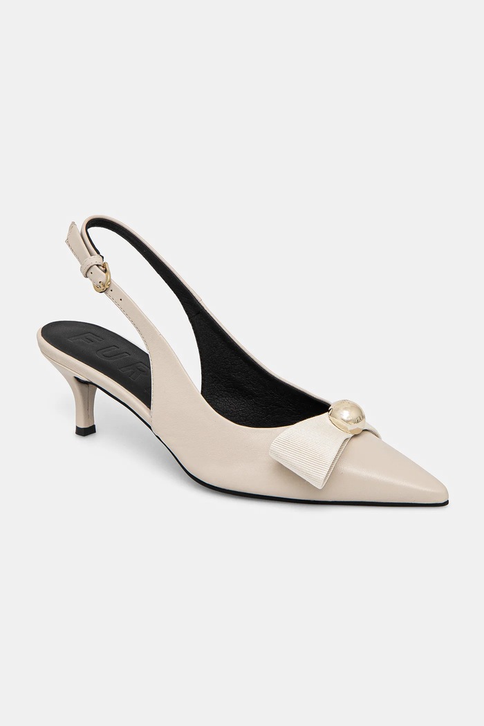Furla szpilki skórzane Sfera Slingback 5-8 cm beżowy YJ05SFE.BX3614.1704S