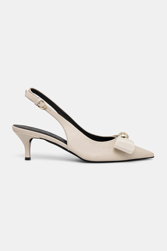 Furla szpilki skórzane Sfera Slingback YJ05SFE.BX3614.1704S beżowy SS25