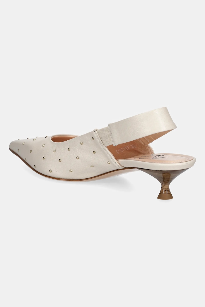 Obuwie AGL czółenka skórzane Lenor S Studs D167022PCKS057G447 beżowy