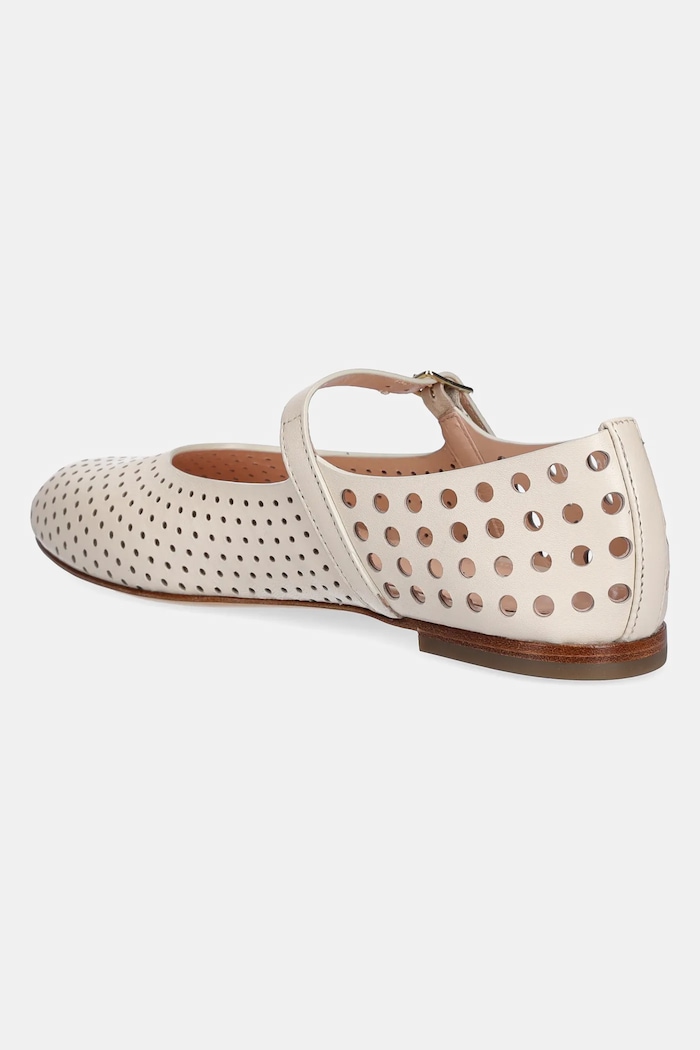 Boty Kožené baleríny AGL Milly Pierced D544039PCSOFTY0119 béžová