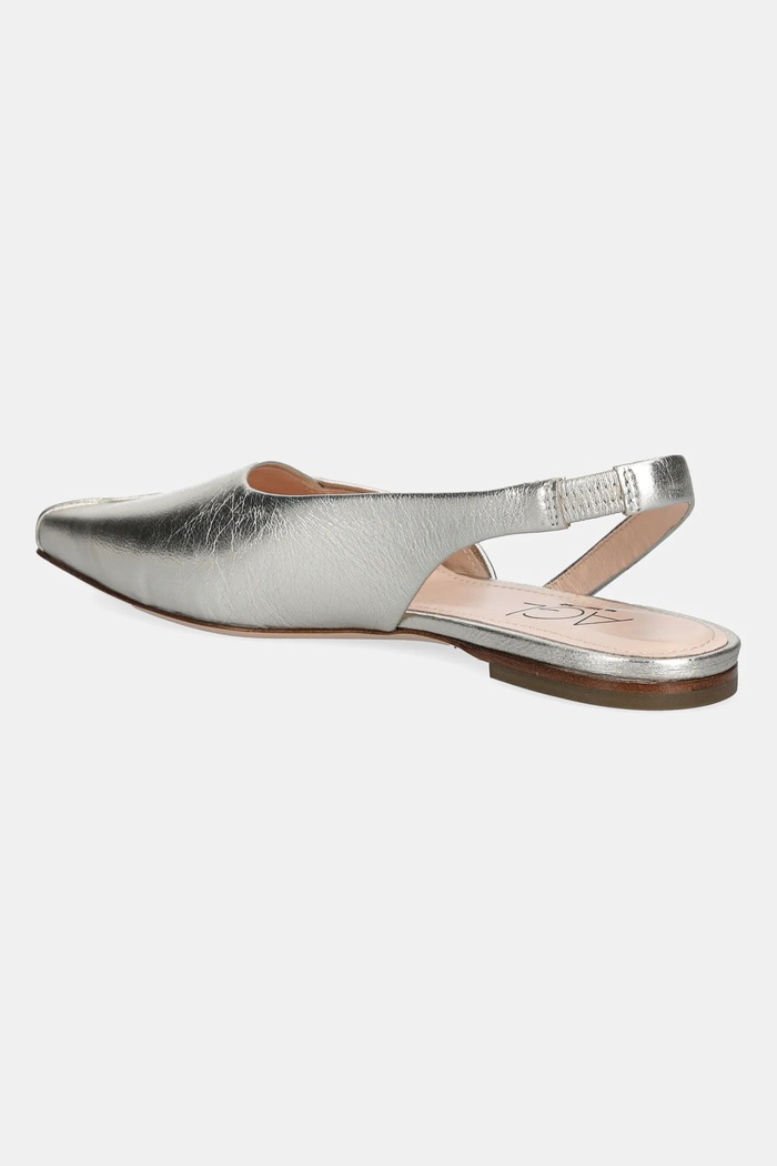Boty Kožené baleríny AGL Rina Sling B D550002PCFOILE0244 stříbrná