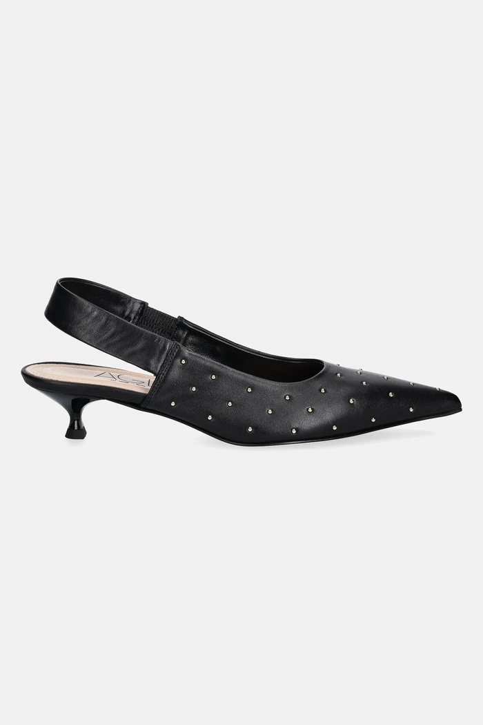 Kožené lodičky AGL Lenor S Studs D167022PCKS0573656 čierna SS25