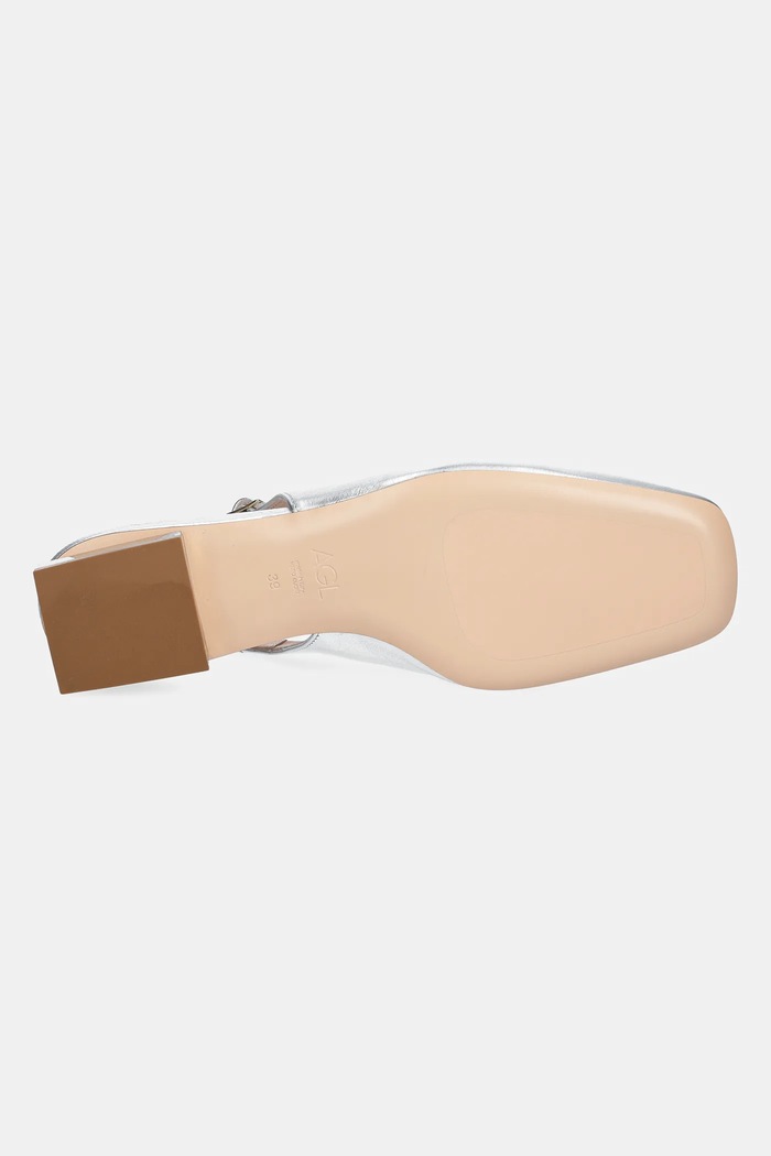 AGL czółenka skórzane Angie L Sling B D557006PCKB135G279 srebrny