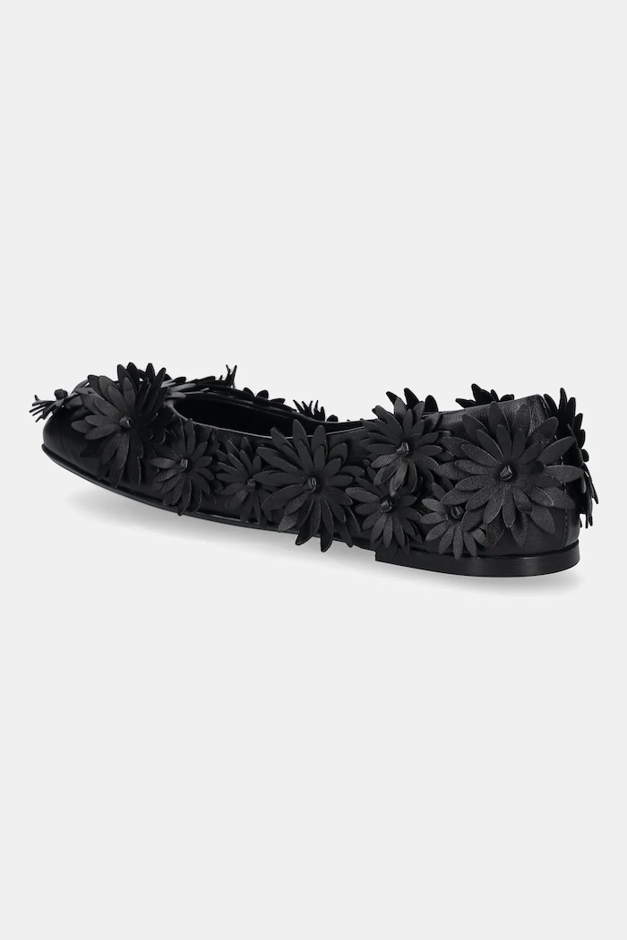 Obuv Kožené balerínky AGL Ceramic Full Flowers D840008PGKF0551013 čierna